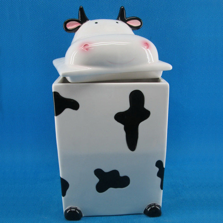 ceramic cookie jar Painted kitten storage jar dried fruit jars