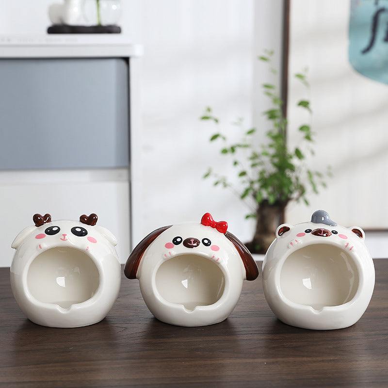 Ceramic ashtray personality cute animal home decoration trend gifts living room fashion decoration