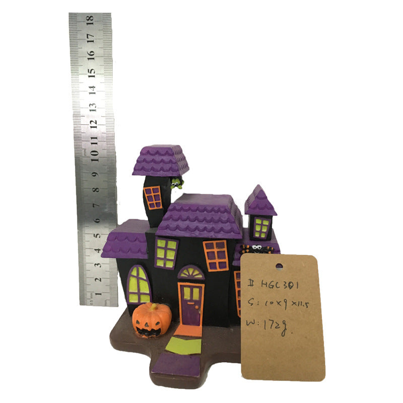 Resin crafts Halloween glow house decoration with lights with music festival decoration manufacturers custom