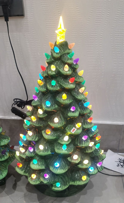 Ceramic Christmas tree crafts ornaments pendant candle room night lights supplies sample custom factory direct sales