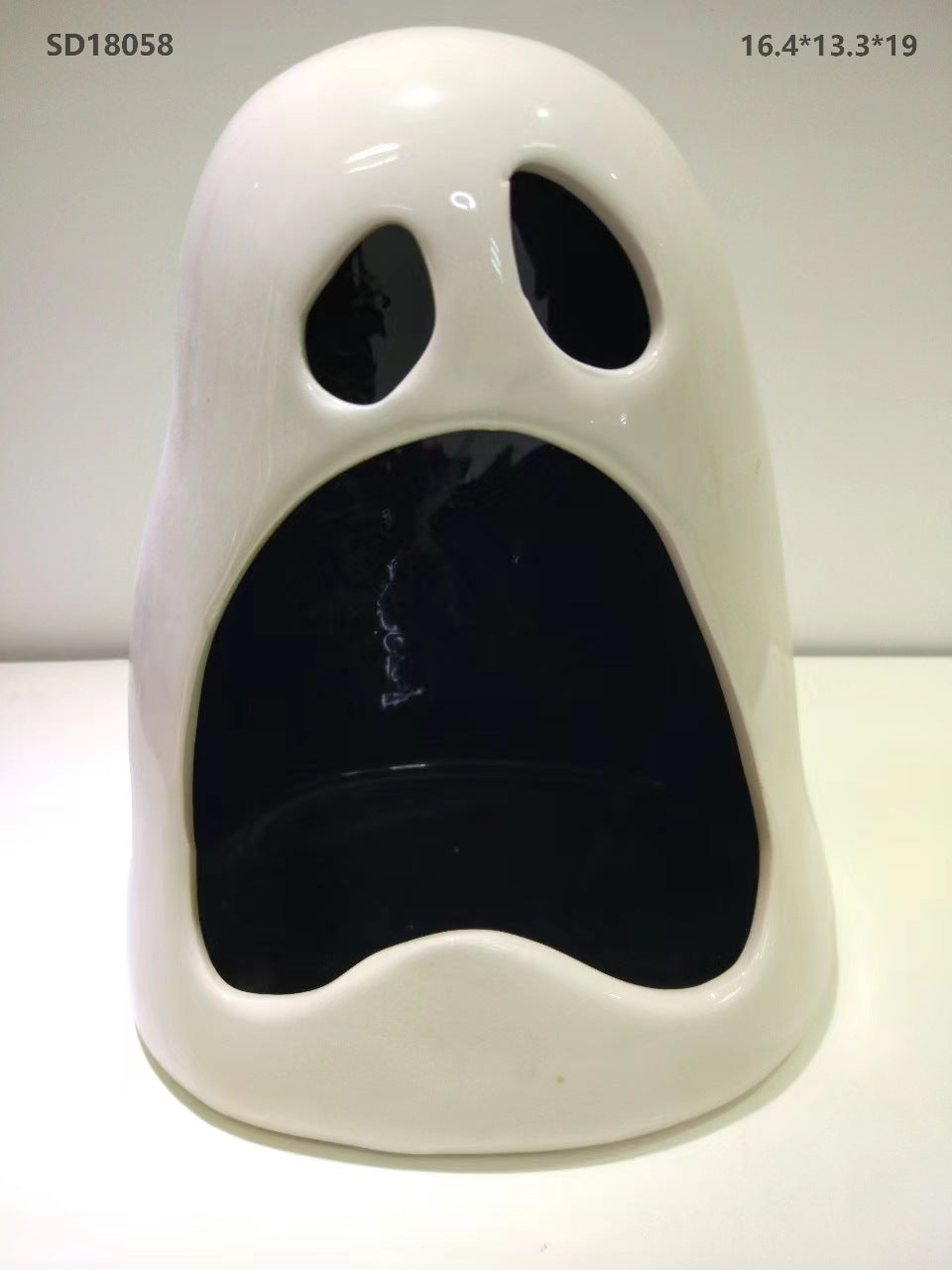 Pumpkin shape ceramic Halloween candy bowl White Ghost funny can be customized