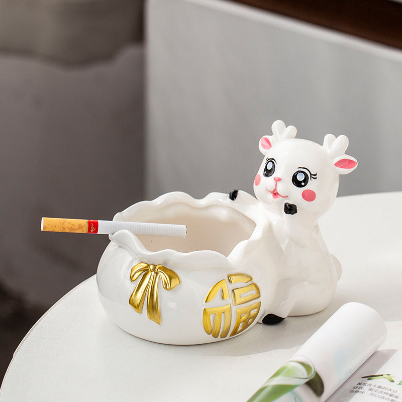 Ashtray home fashion trinket fawn personality cute high-grade creative new Chinese trend office