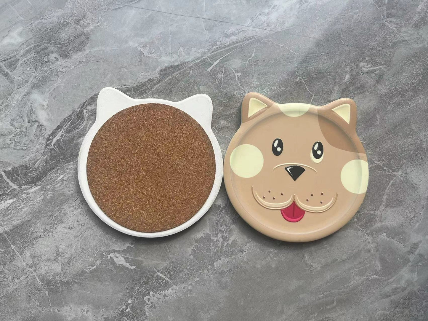 Wholesale 3D relief cat shaped ceramic drink insulated coasters