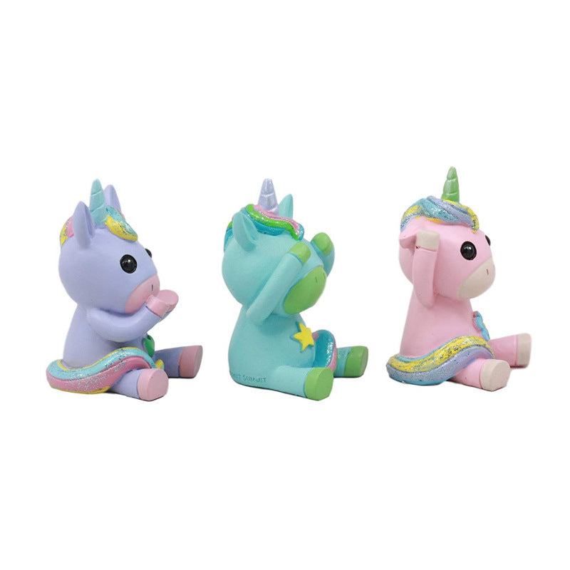 Resin crafts new unicorn star doll blind box decoration cake home decoration to figure manufacturers custom