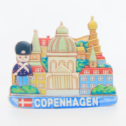 Denmark tourist refrigerator sticker Copenhagen attractions architectural souvenirs 3D city magnetic refrigerator sticker wholesale customization