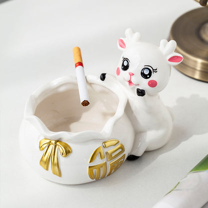 Ashtray home fashion trinket fawn personality cute high-grade creative new Chinese trend office