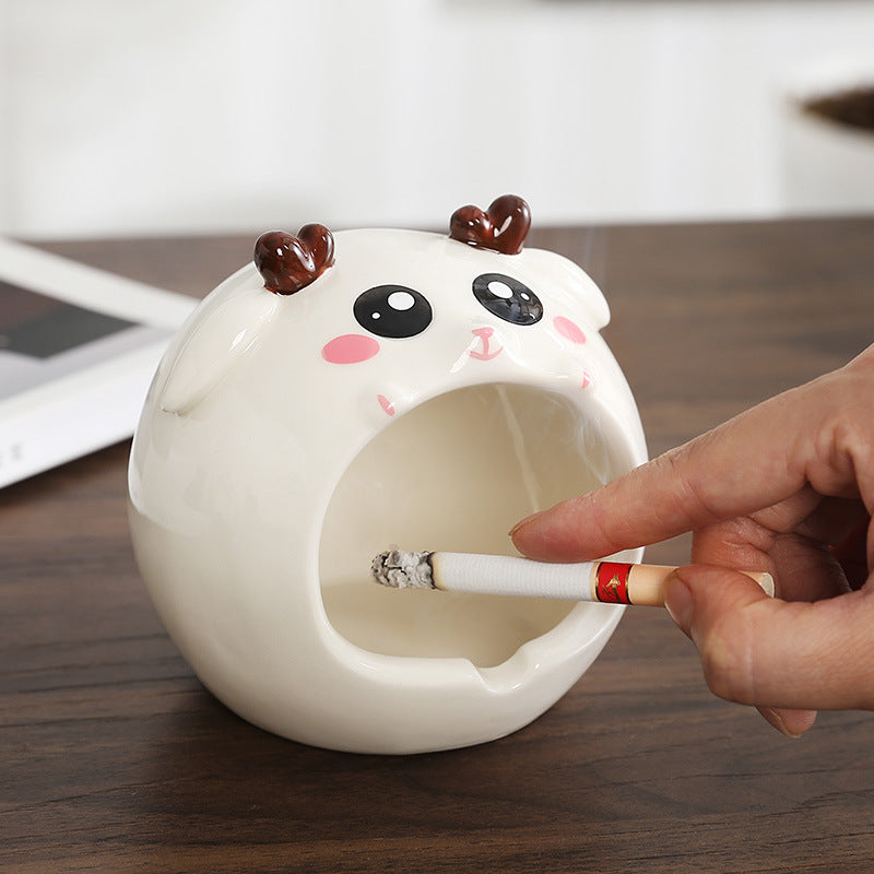 Ceramic ashtray personality cute animal home decoration trend gifts living room fashion decoration