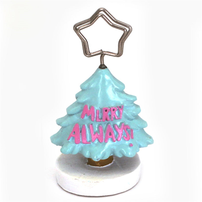 Resin crafts Creative Christmas Tree Note holder Photo Holder Card holder Festive tabletop home decor