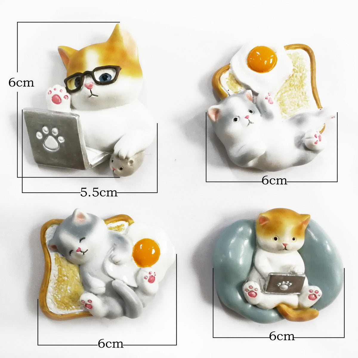 Refrigerator sticker 3D stereo creative resin phone case switch sticker home decoration Cat car outlet accessories