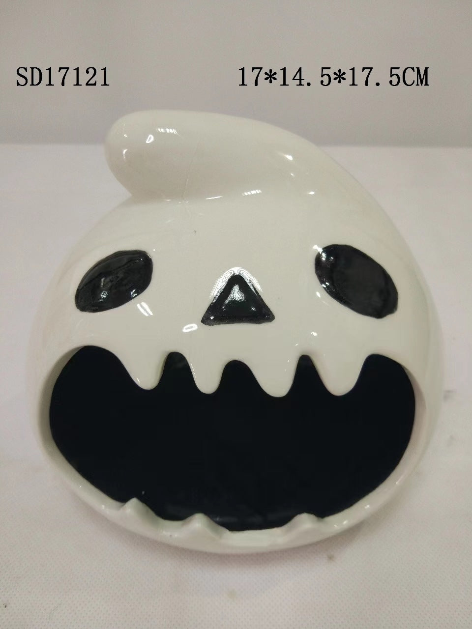 Pumpkin shape ceramic Halloween candy bowl White Ghost funny can be customized