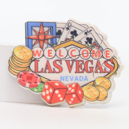 Las Vegassticker creative tourist attractions souvenir magnetic resin refrigerator sticker wholesale