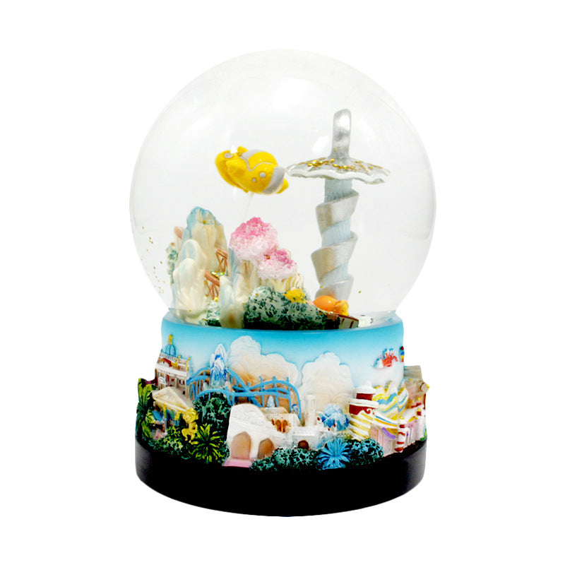 Custom resin crystal ball crafts Creative Water World Animal ornaments Tourist attractions snow ball decorative gifts