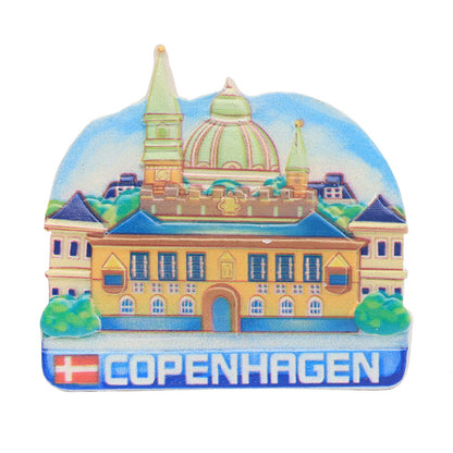 Denmark tourist refrigerator sticker Copenhagen attractions architectural souvenirs 3D city magnetic refrigerator sticker wholesale customization