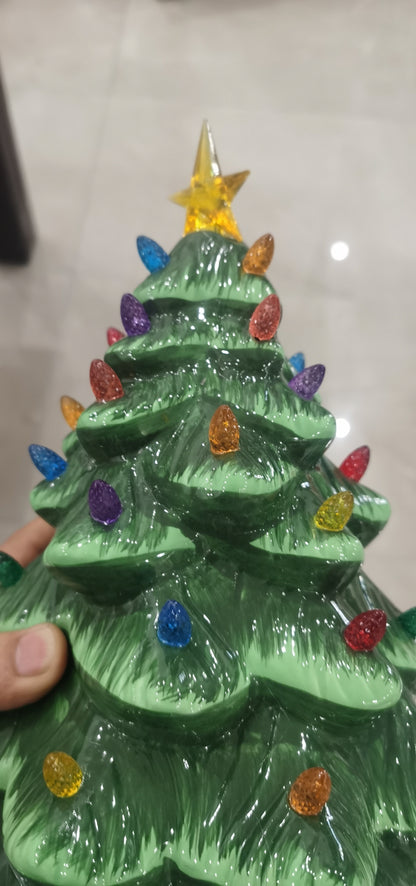 Ceramic Christmas tree crafts ornaments pendant candle room night lights supplies sample custom factory direct sales