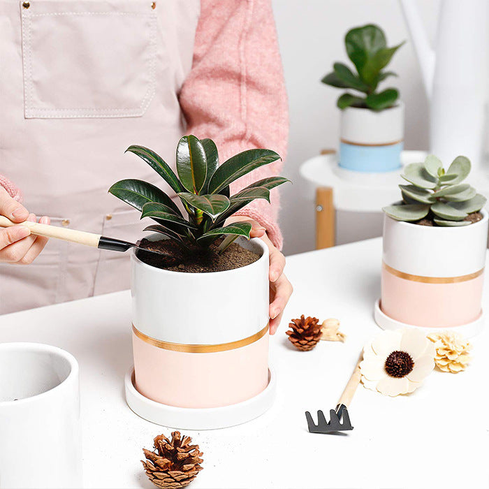 Ceramic houseplant pot logo