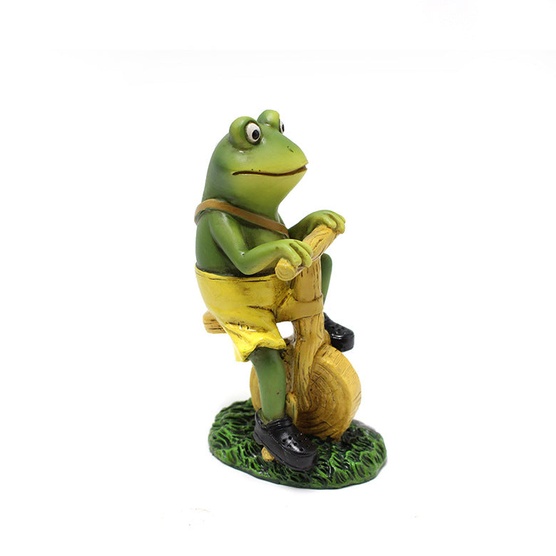 New rainforest bicycle frog resin decoration garden resin landscape manufacturers wholesale