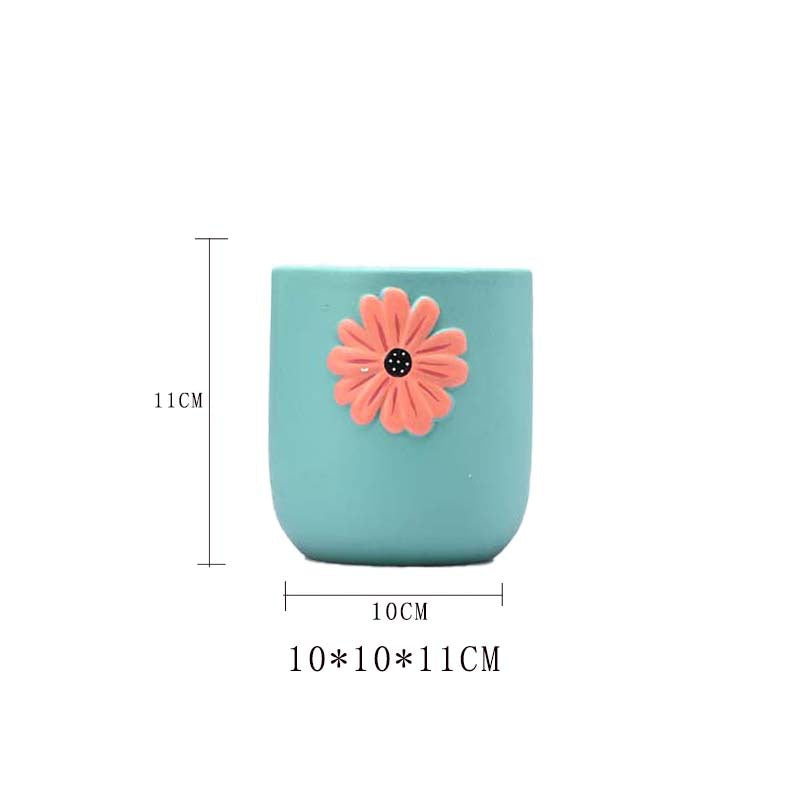 Northern Europe modern flower pot desktop ceramic green plant pot modern simple decoration