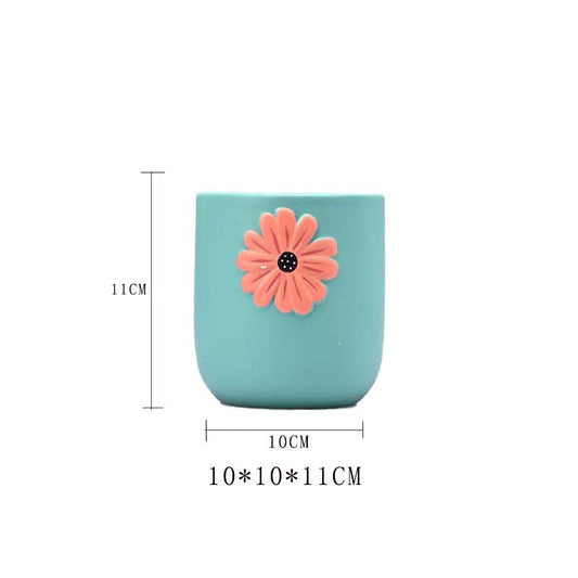 Northern Europe modern flower pot desktop ceramic green plant pot modern simple decoration