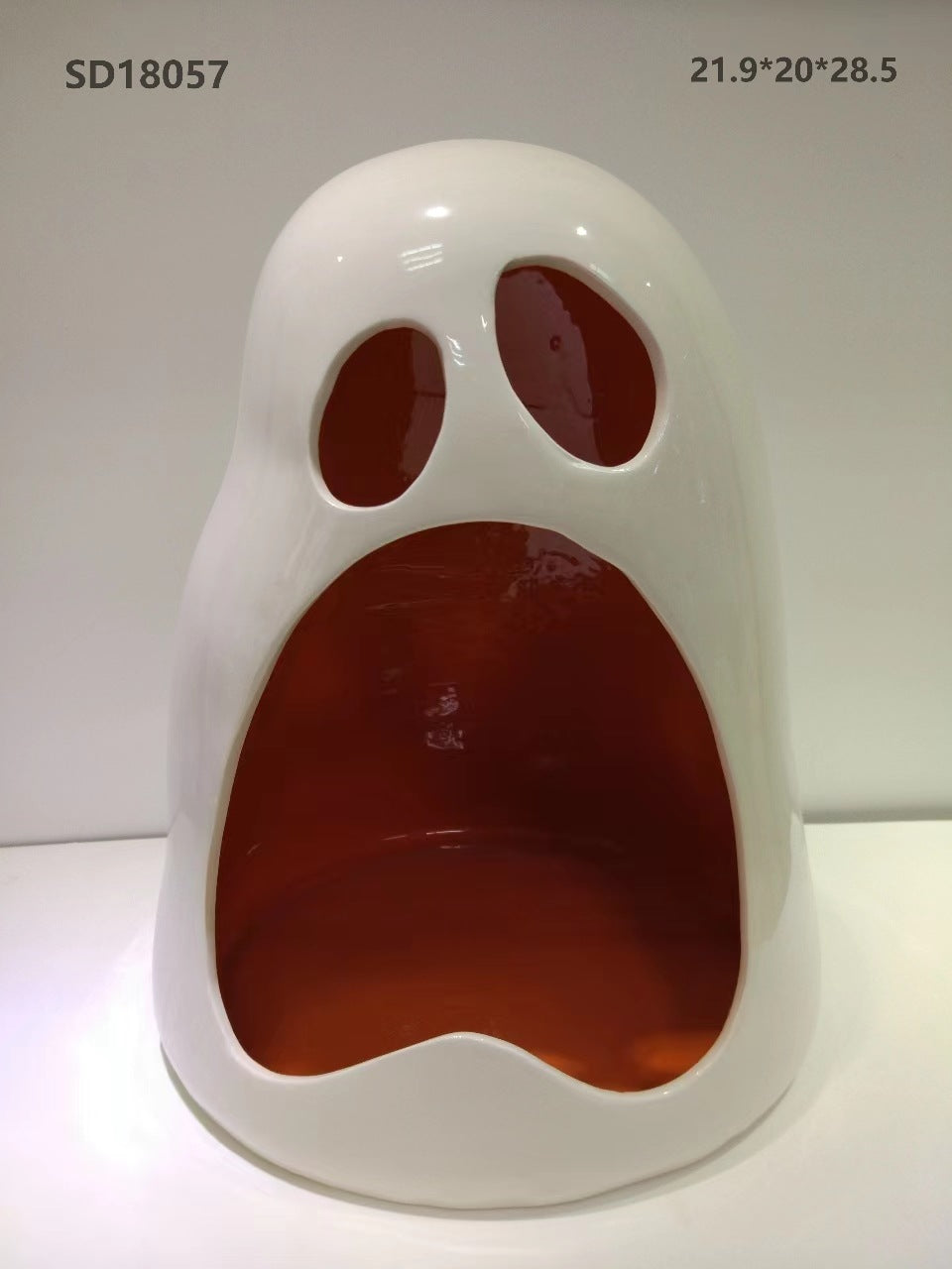 Pumpkin shape ceramic Halloween candy bowl White Ghost funny can be customized