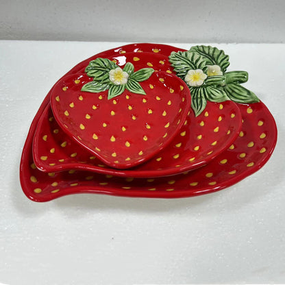 Multi-size Strawberry style ceramic food jar Spring Fruit style daily products cookie jar