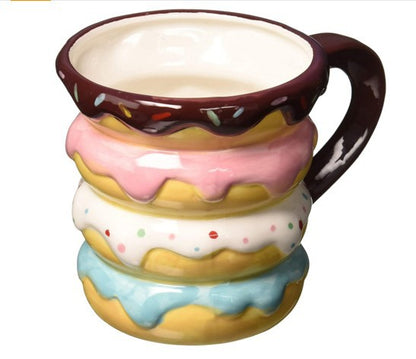 Doughnut shape ceramic Cookie jar Creative Dessert shape Storage