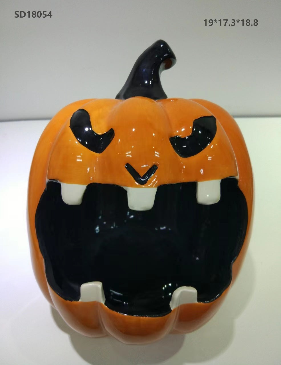 Pumpkin shape ceramic Halloween candy bowl White Ghost funny can be customized