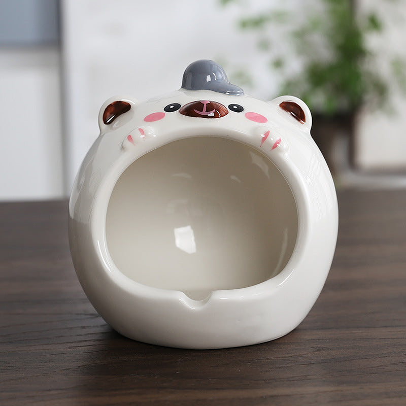 Ceramic ashtray personality cute animal home decoration trend gifts living room fashion decoration