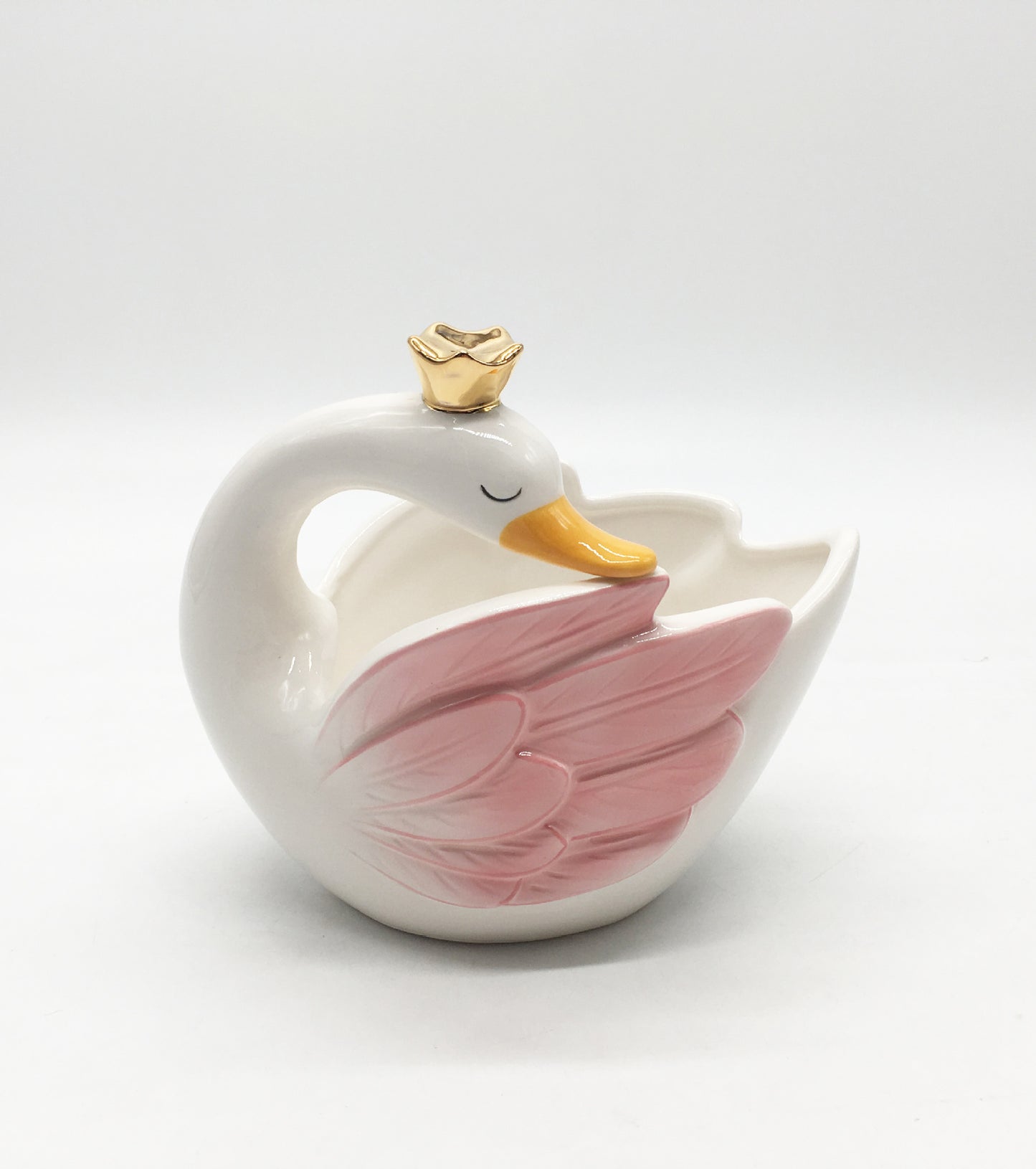 Ceramic swan sealed tank personality animal style storage tank pink swan series daily ceramics cookie jar