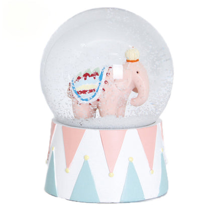 Resin crafts ornaments Children's room decoration Circus elephant snow crystal ball Christmas holiday gift