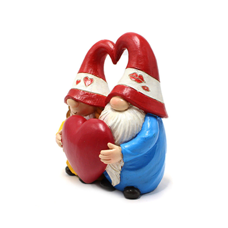 Festive garden decoration cartoon couple dwarf outdoor balcony living room tabletop decoration garden landscaping Valentine's Day ornaments gift