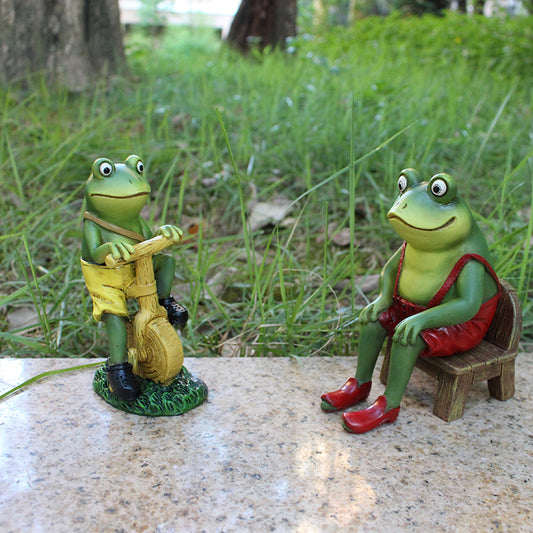 New rainforest bicycle frog resin decoration garden resin landscape manufacturers wholesale