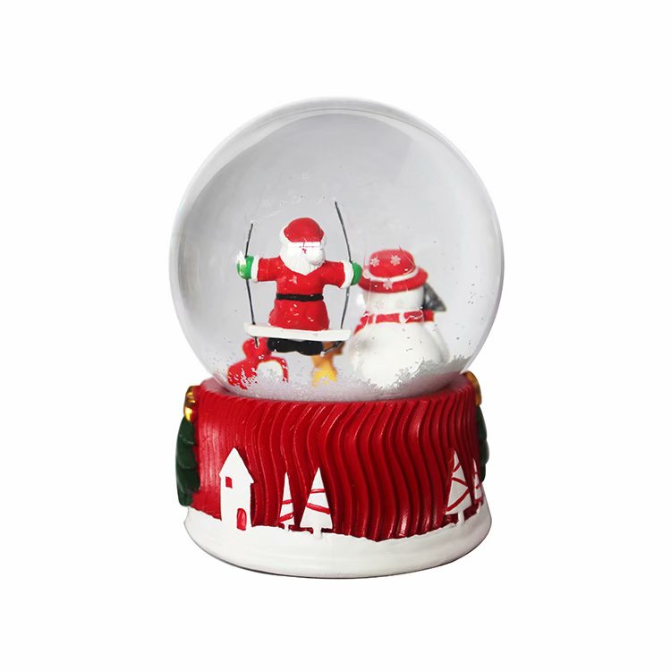 personalised snow globe music box custom wholesale santa christmas water globe kids gifts