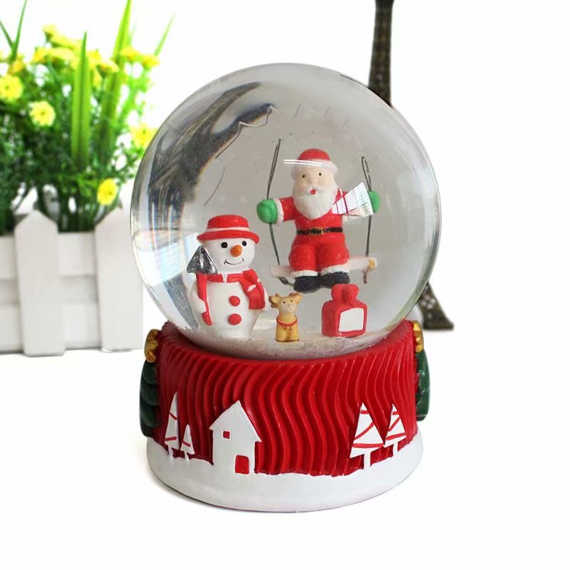 personalised snow globe music box custom wholesale santa christmas water globe kids gifts