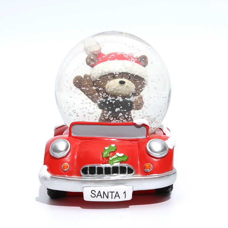 christmas snow globe bear car water globe home deco gift