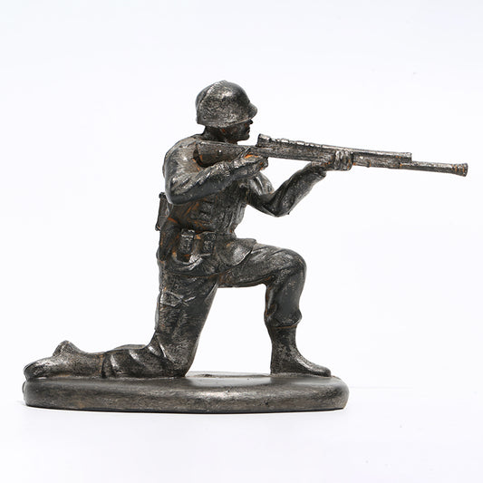 Warrior statue gun resin sculpture souvenir gift