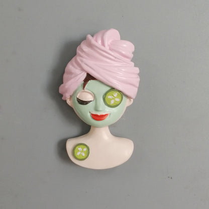 Refrigerator sticker cartoon cute beauty Q version resin mobile phone stick outlet decoration beauty pack mask 