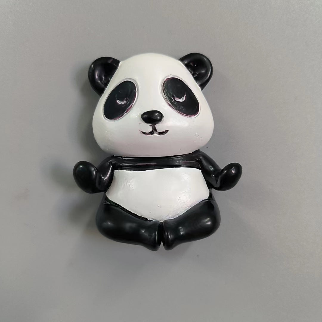 Refrigerator sticker creative resin cute yoga panda Tiktok hot selling new hand-painted magnet for children gift wholesale