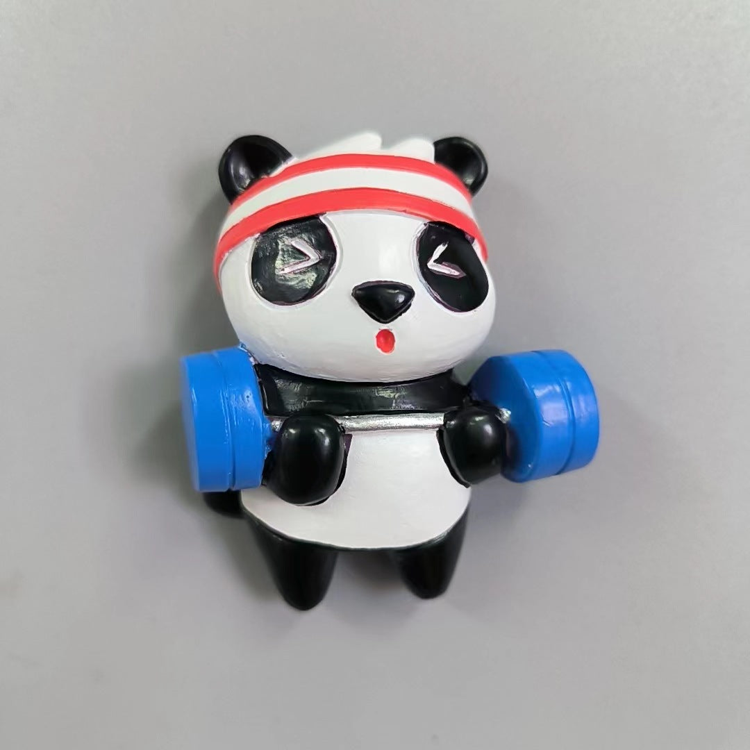 Refrigerator sticker creative resin cute yoga panda Tiktok hot selling new hand-painted magnet for children gift wholesale