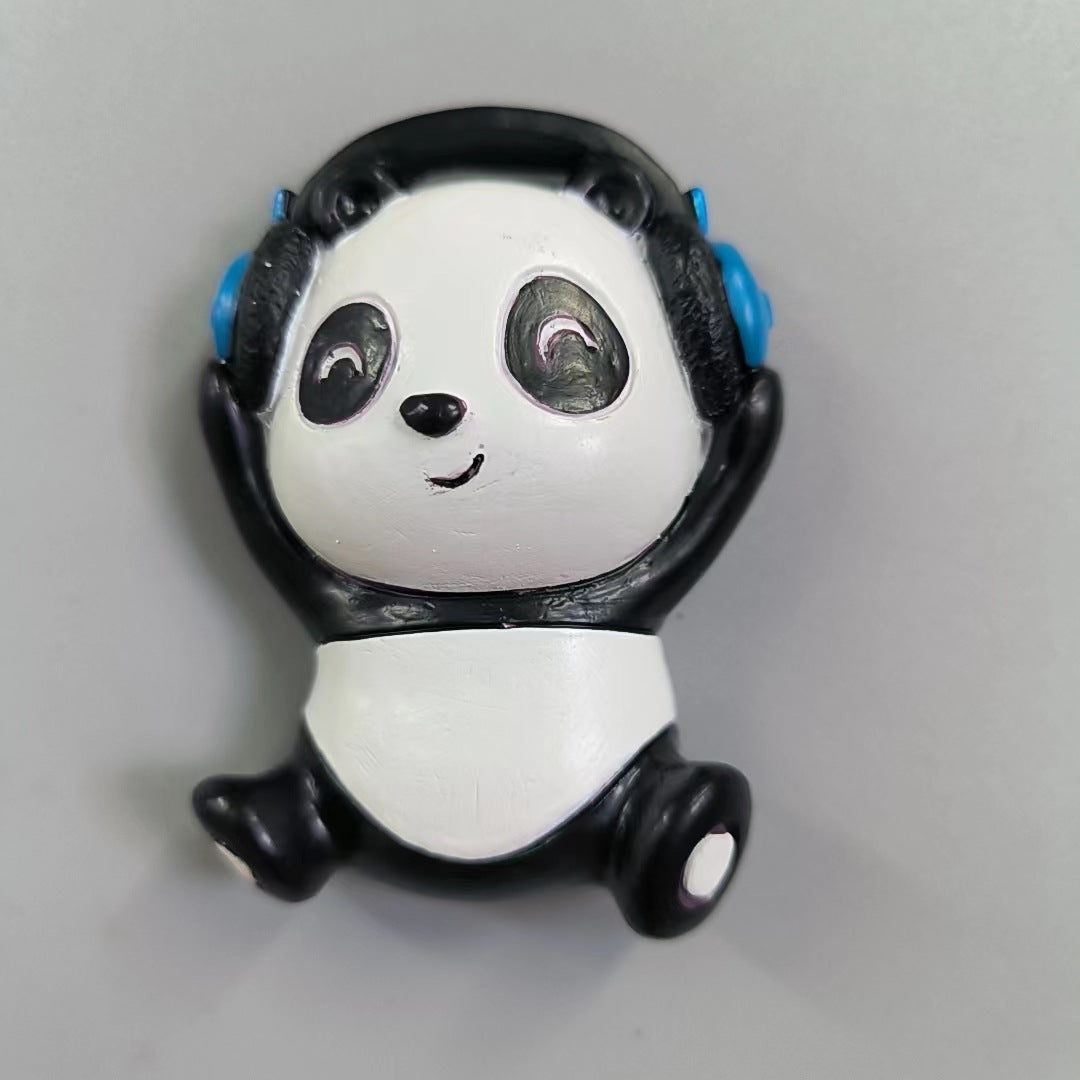 Refrigerator sticker creative resin cute yoga panda Tiktok hot selling new hand-painted magnet for children gift wholesale