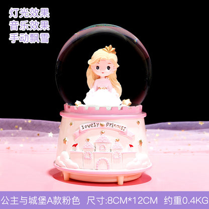 resin snow globe musix box Princess Castle Ballet Girl Angel Moon Mermaid custom