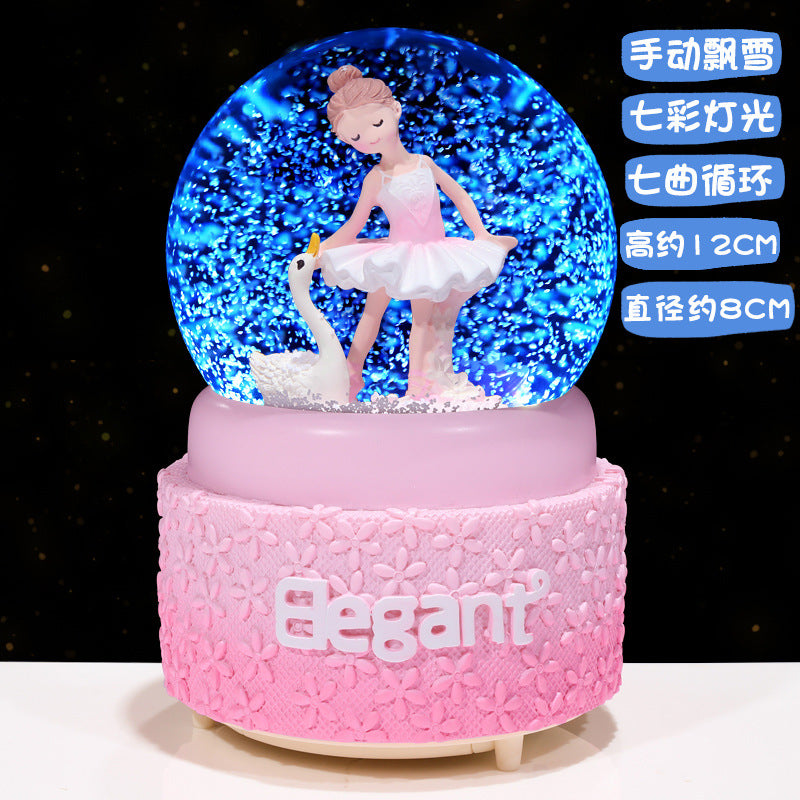 resin snow globe musix box Princess Castle Ballet Girl Angel Moon Mermaid custom