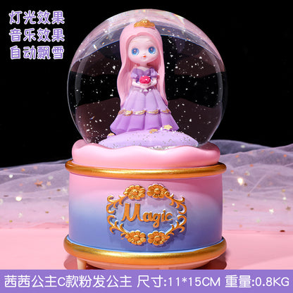 resin snow globe musix box Princess Castle Ballet Girl Angel Moon Mermaid custom